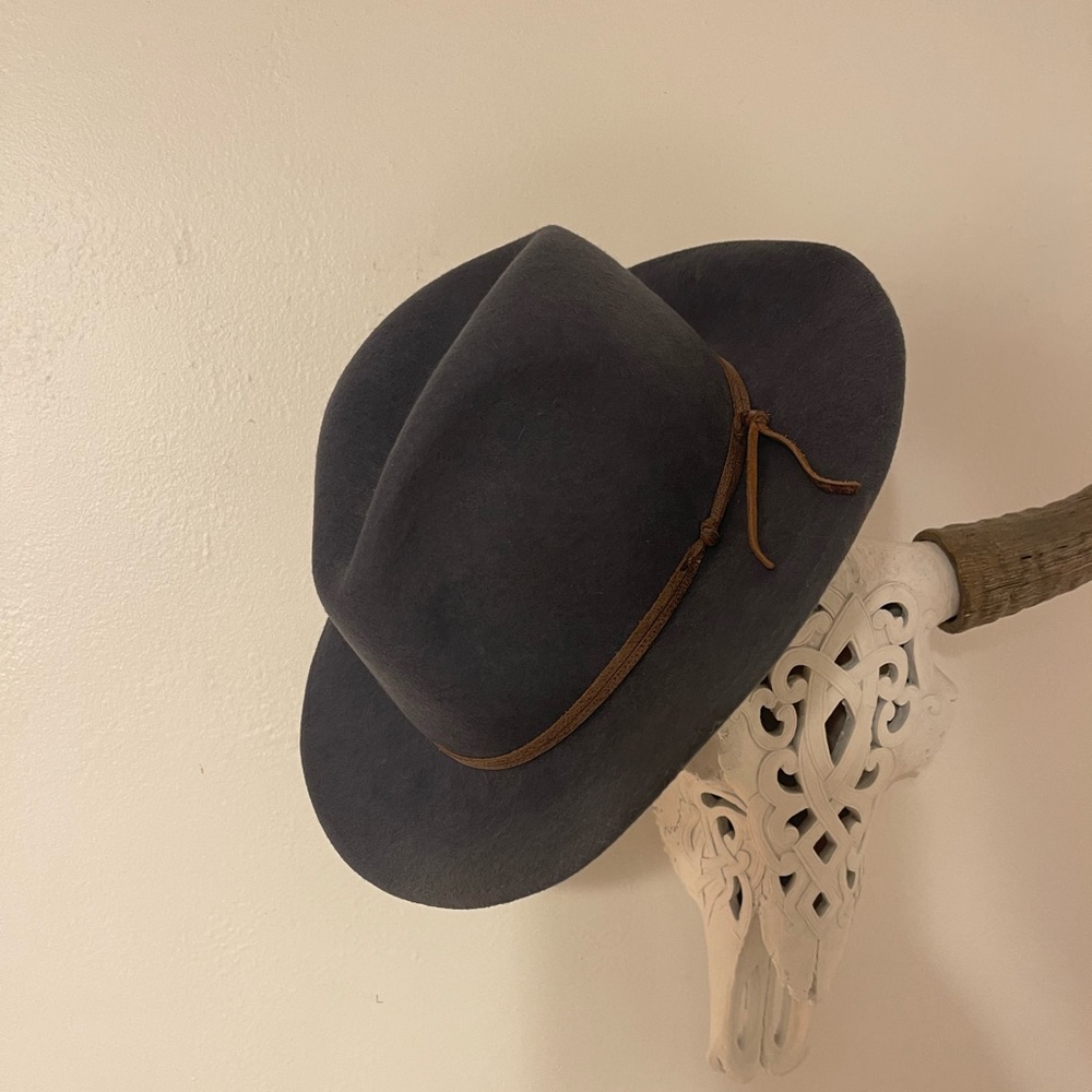 Free People Slate Blue Brim Hat, adjustable